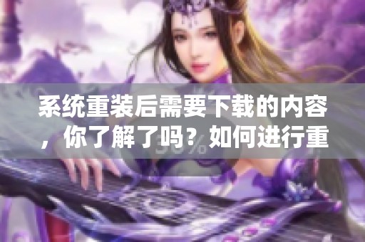 系统重装后需要下载的内容，你了解了吗？如何进行重装系统并完成下载？