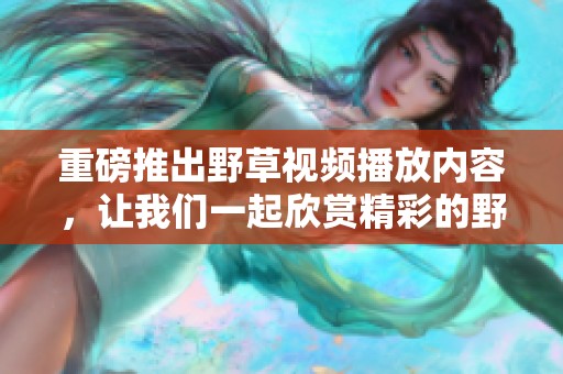 重磅推出野草视频播放内容，让我们一起欣赏精彩的野草带来的视觉盛宴