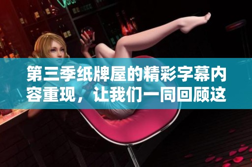 第三季纸牌屋的精彩字幕内容重现，让我们一同回顾这一季的跌宕起伏剧情