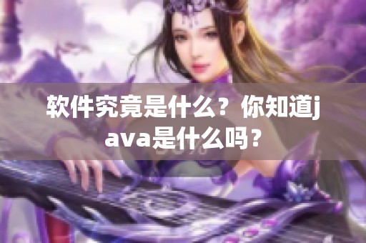 软件究竟是什么？你知道j**a是什么吗？