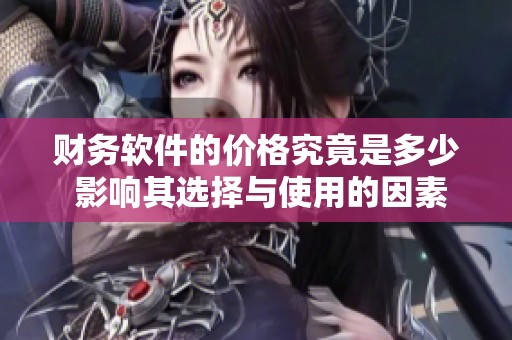 财务软件的价格究竟是多少 影响其选择与使用的因素有哪些