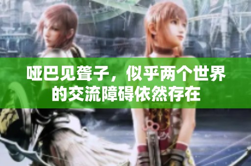 哑巴见聋子，似乎两个世界的交流障碍依然存在