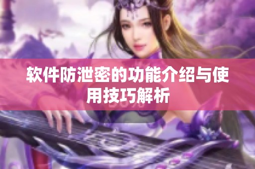 软件防泄密的功能介绍与使用技巧解析