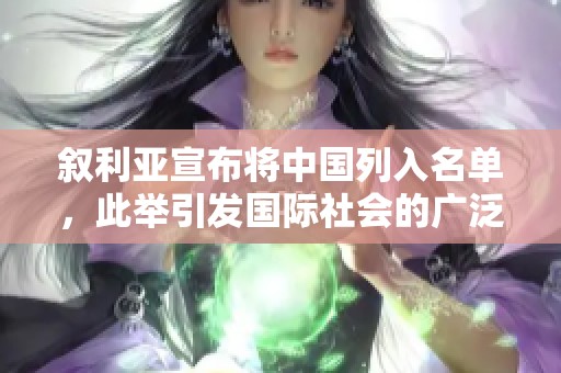 叙利亚宣布将中国列入名单，此举引发国际社会的广泛关注与讨论