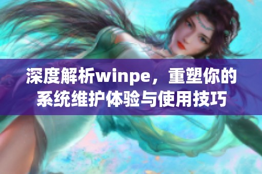 深度解析winpe，重塑你的系统维护体验与使用技巧