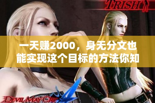 一天赚2000，身无分文也能实现这个目标的方法你知道吗