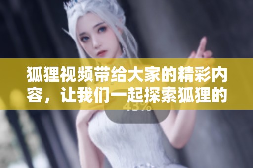 狐狸视频带给大家的精彩内容，让我们一起探索狐狸的世界吧！