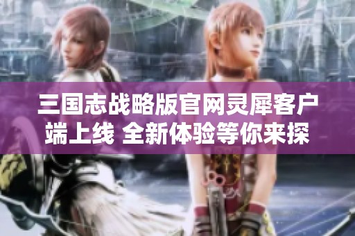 三国志战略版官网灵犀客户端上线 全新体验等你来探索