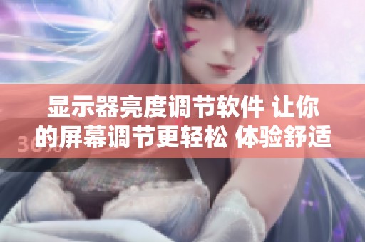 显示器亮度调节软件 让你的屏幕调节更轻松 体验舒适视觉享受
