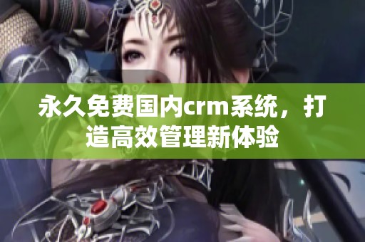 永久免费国内crm系统，打造高效管理新体验