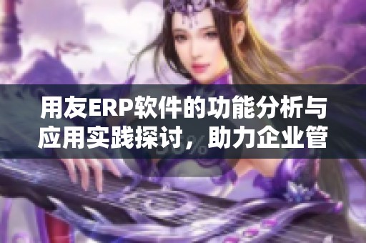 用友ERP软件的功能分析与应用实践探讨，助力企业管理的创新与提升