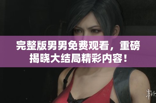 完整版男男免费观看，重磅揭晓大结局精彩内容！