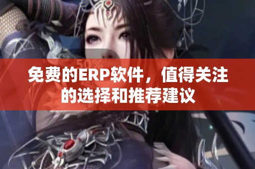 免费的ERP软件，值得关注的选择和推荐建议