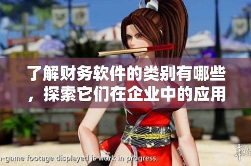 了解财务软件的类别有哪些，探索它们在企业中的应用和功能