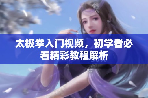 太极拳入门视频，初学者必看精彩教程解析
