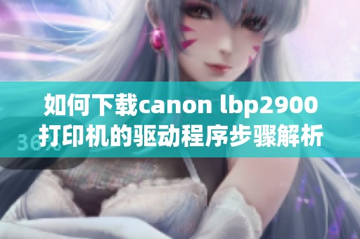 如何下载canon lbp2900打印机的驱动程序步骤解析
