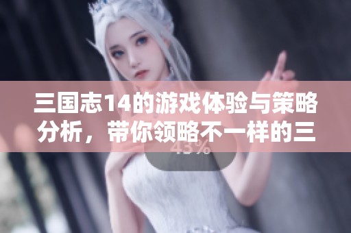 三国志14的游戏体验与策略分析，带你领略不一样的三国世界