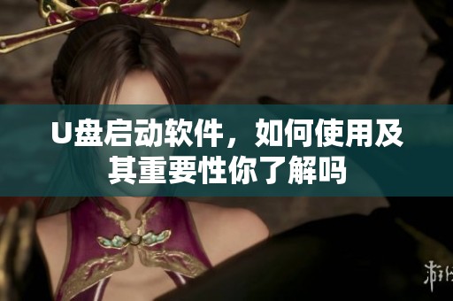 U盘启动软件，如何使用及其重要性你了解吗