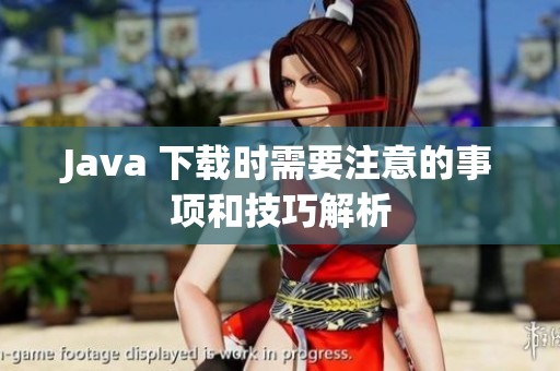 J**a 下载时需要注意的事项和技巧解析
