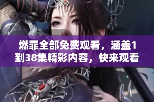 燃罪全部免费观看，涵盖1到38集精彩内容，快来观看吧！