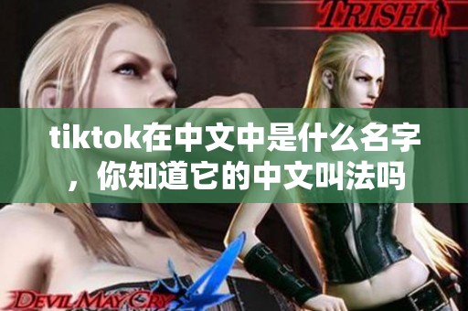 tiktok在中文中是什么名字，你知道它的中文叫法吗