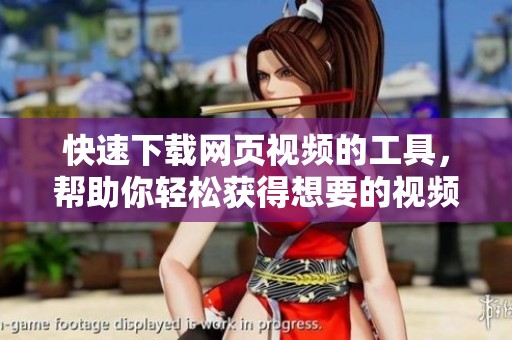 快速下载网页视频的工具，帮助你轻松获得想要的视频资源
