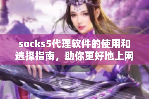 socks5代理软件的使用和选择指南，助你更好地上网冲浪