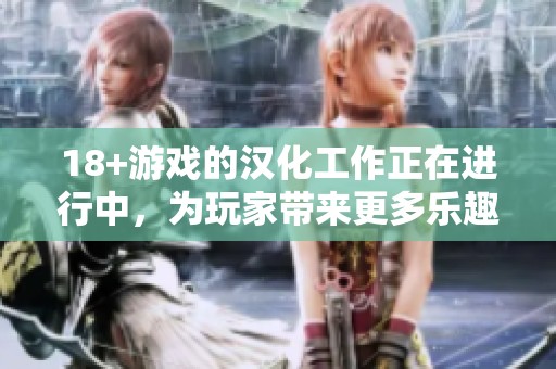 18+游戏的汉化工作正在进行中，为玩家带来更多乐趣与新体验