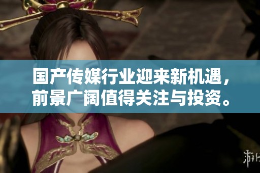 国产传媒行业迎来新机遇，前景广阔值得关注与投资。