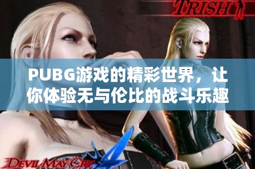 PUBG游戏的精彩世界，让你体验无与伦比的战斗乐趣与策略挑战