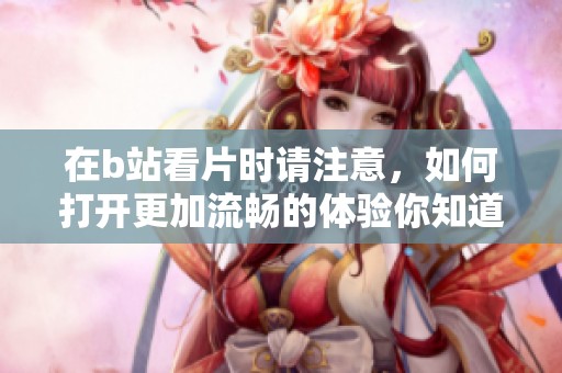 在b站看片时请注意，如何打开更加流畅的体验你知道吗