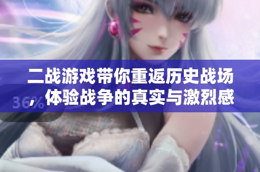 二战游戏带你重返历史战场，体验战争的真实与激烈感受
