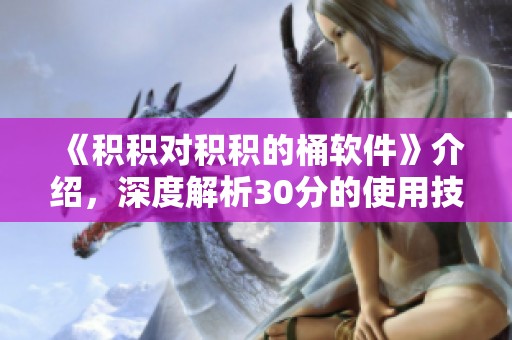 《积积对积积的桶软件》介绍，深度解析30分的使用技巧与应用。