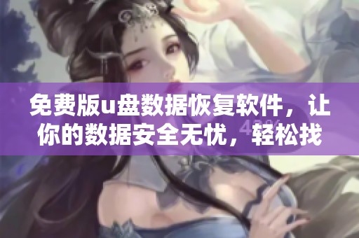 免费版u盘数据恢复软件，让你的数据安全无忧，轻松找回丢失文件