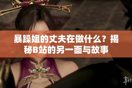 暴躁姐的丈夫在做什么？揭秘B站的另一面与故事