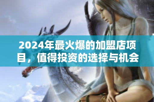 2024年最火爆的加盟店项目，值得投资的选择与机会探索