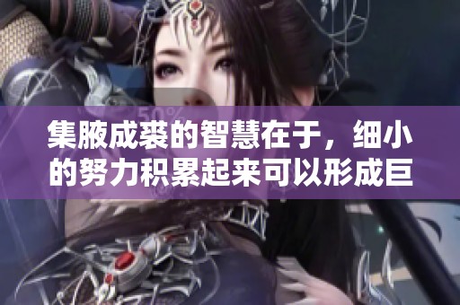 集腋成裘的智慧在于，细小的努力积累起来可以形成巨大的成就