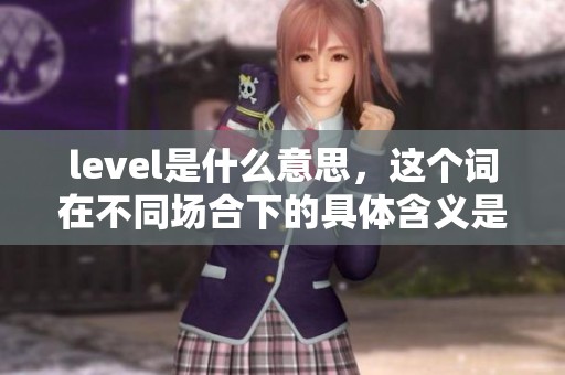 level是什么意思，这个词在不同场合下的具体含义是什么呢
