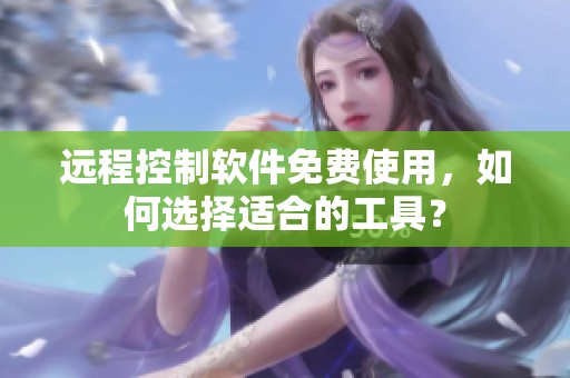 远程控制软件免费使用，如何选择适合的工具？