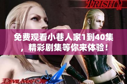 免费观看小巷人家1到40集，精彩剧集等你来体验！