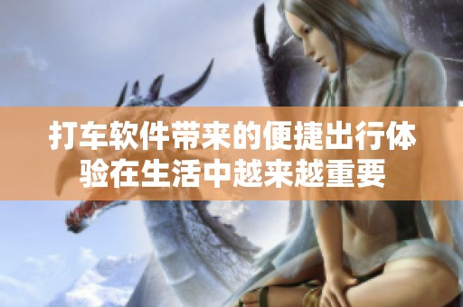 打车软件带来的便捷出行体验在生活中越来越重要