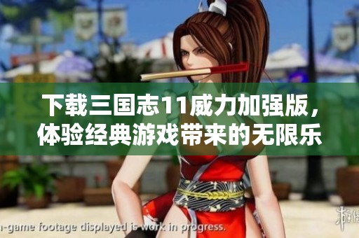 下载三国志11威力加强版，体验经典游戏带来的无限乐趣