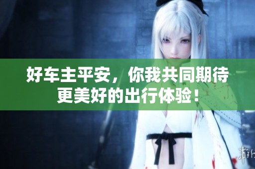 好车主平安，你我共同期待更美好的出行体验！