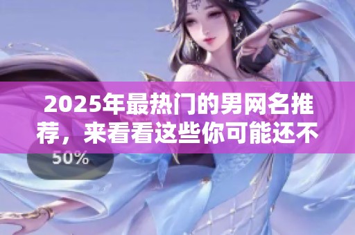 2025年最热门的男网名推荐，来看看这些你可能还不知道的选择！