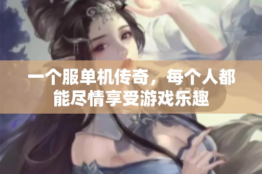 一个服单机传奇，每个人都能尽情享受游戏乐趣