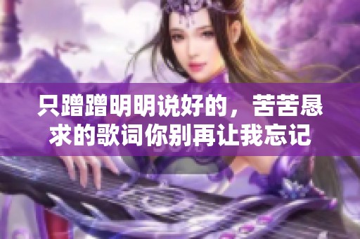 只蹭蹭明明说好的，苦苦恳求的歌词你别再让我忘记