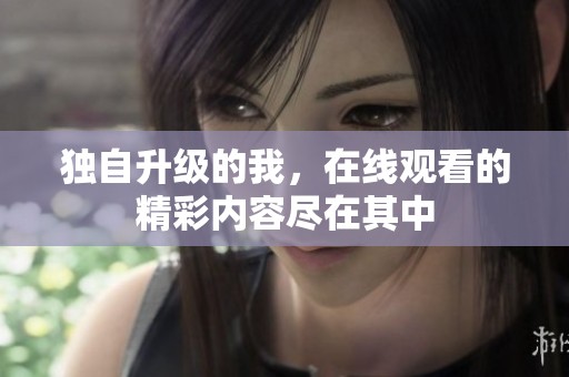 独自升级的我，在线观看的精彩内容尽在其中