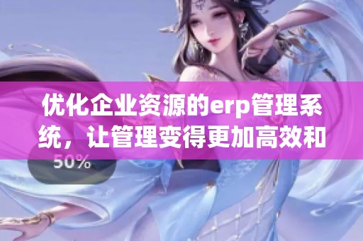 优化企业资源的erp管理系统，让管理变得更加高效和智能化