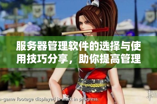 服务器管理软件的选择与使用技巧分享，助你提高管理效率和安全性
