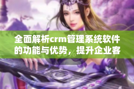 全面解析crm管理系统软件的功能与优势，提升企业客户关系管理效率